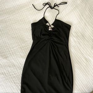 *Boutique Bought* Blue Blush LA Black Halter-Tie Mini Dress